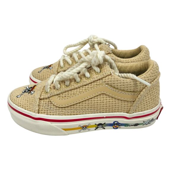 Vans One Piece Straw Hat Shoes Kids Size 11 Old Skool Anime Lace Up Sneakers EUC - Picture 3 of 11